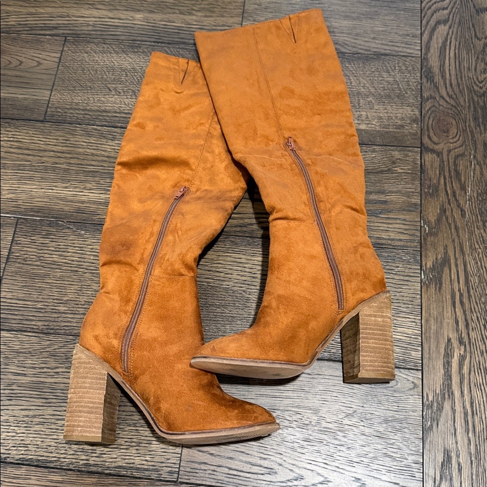 Boutique Suede Knee High Boots Size 7 - Picture 2 of 8